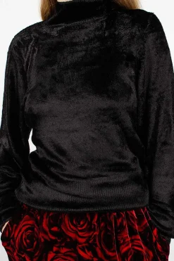 Dries Van Noten Velvet Effect Jumper Black| Knitwear