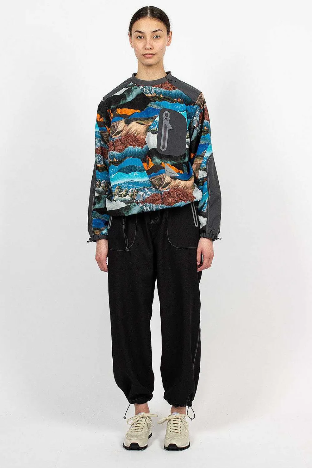 and wander Vent Printed Pullover Blue| Tops