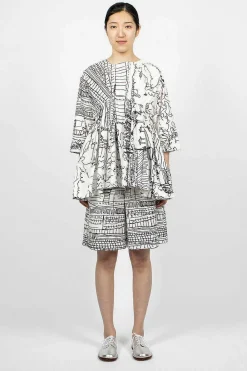 Daniela Gregis Village Print Bermuda Black/White| Trousers
