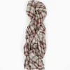 Vlas Blomme Vintage Stole Red Check| Scarves & Gloves