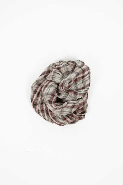 Vlas Blomme Vintage Stole Red Check| Scarves & Gloves