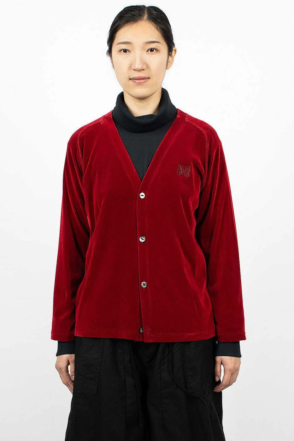 Needles V-Neck Cardigan Red| Outerwear