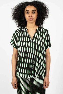 Dries Van Noten V-Neck Shirt Black/Green| Shirts