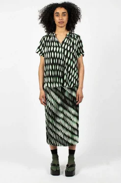 Dries Van Noten V-Neck Shirt Black/Green| Shirts