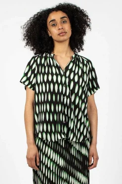 Dries Van Noten V-Neck Shirt Black/Green| Shirts