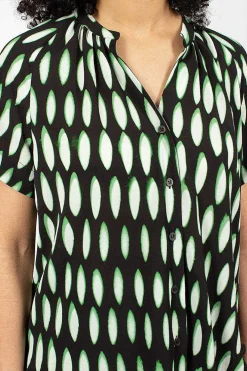 Dries Van Noten V-Neck Shirt Black/Green| Shirts