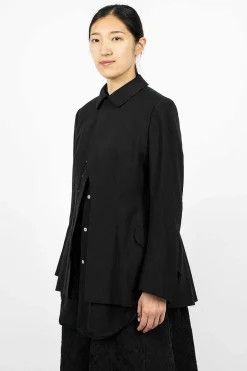 Comme Des Garçons Comme Des Garçons Waisted Hook Blazer Black| Outerwear
