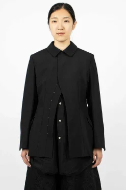 Comme Des Garçons Comme Des Garçons Waisted Hook Blazer Black| Outerwear