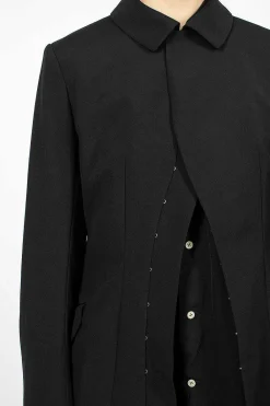 Comme Des Garçons Comme Des Garçons Waisted Hook Blazer Black| Outerwear