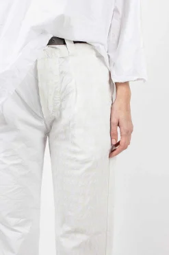 Daniela Gregis Washed Cotton Straight Leg Pant White| Trousers