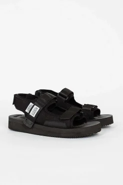 Suicoke Was-V Suede Sandals Black| Shoes