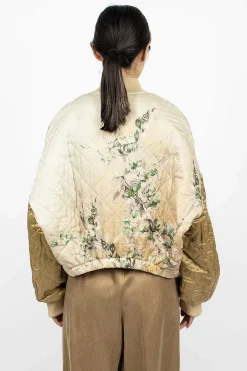 Dries Van Noten Watercolour Printed Bomber Ecru| Outerwear