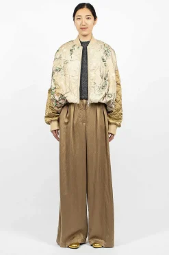 Dries Van Noten Watercolour Printed Bomber Ecru| Outerwear