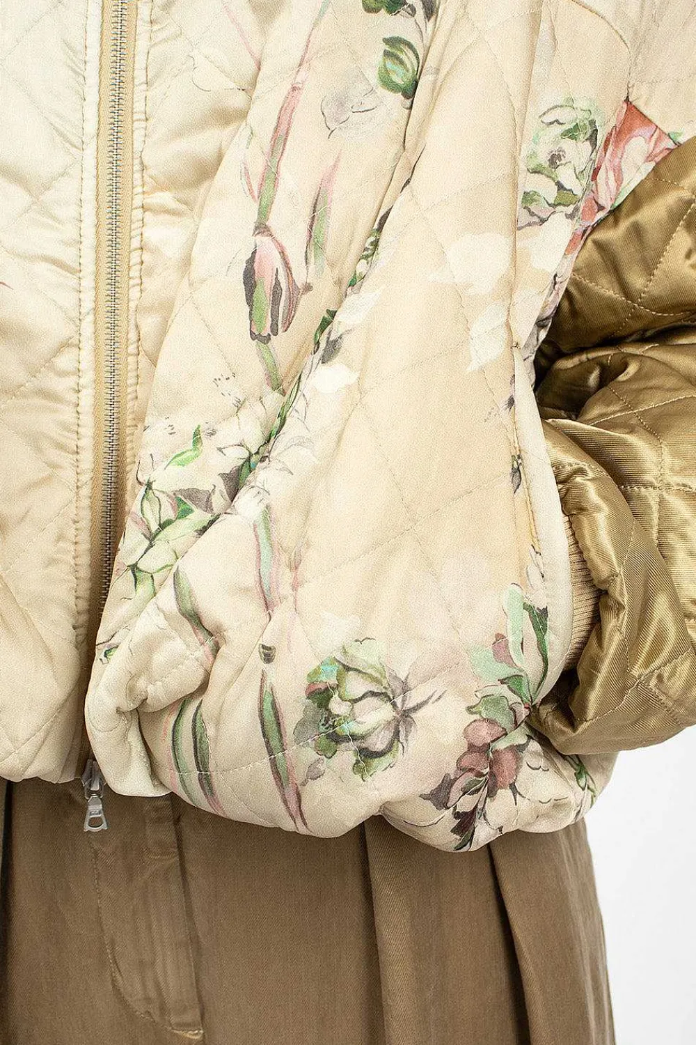 Dries Van Noten Watercolour Printed Bomber Ecru| Outerwear