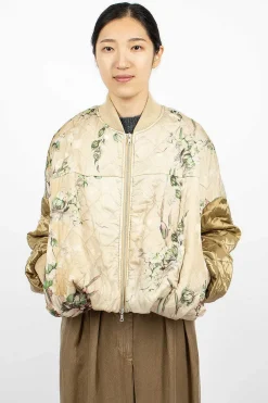 Dries Van Noten Watercolour Printed Bomber Ecru| Outerwear