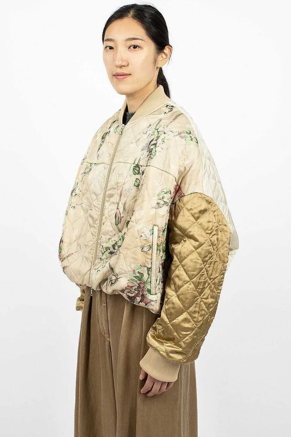 Dries Van Noten Watercolour Printed Bomber Ecru| Outerwear