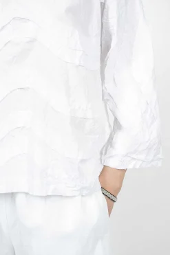 Daniela Gregis Wave Raw Cut Top White| Tops