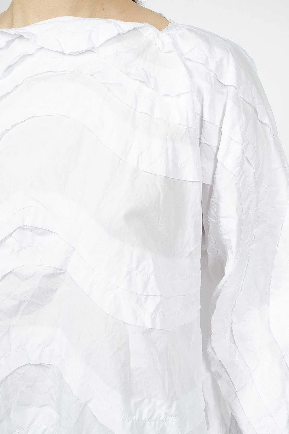 Daniela Gregis Wave Raw Cut Top White| Tops