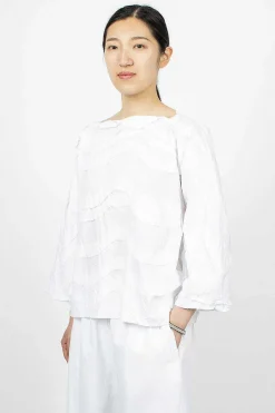 Daniela Gregis Wave Raw Cut Top White| Tops