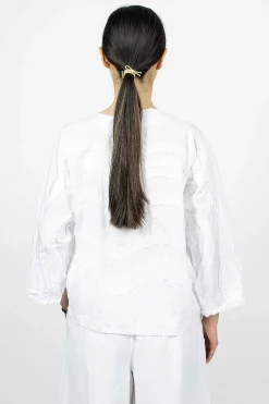 Daniela Gregis Wave Raw Cut Top White| Tops