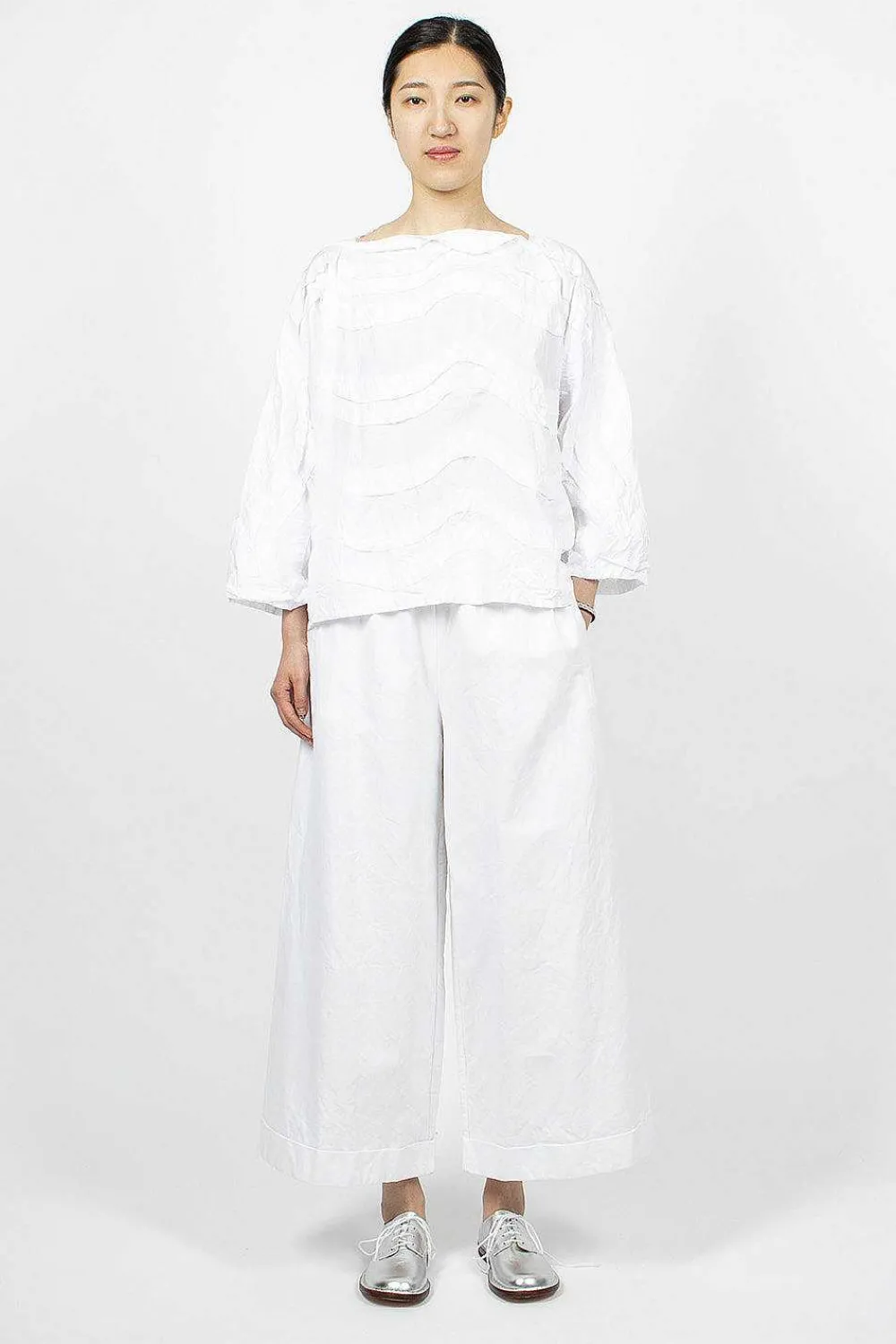 Daniela Gregis Wave Raw Cut Top White| Tops