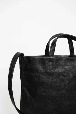 Amiacalva 2Way Leather Tote Black| Bags