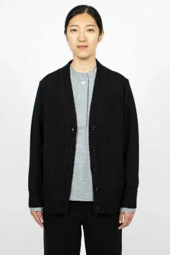 Margaret Howell Welt Pocket Cardigan Black| Knitwear