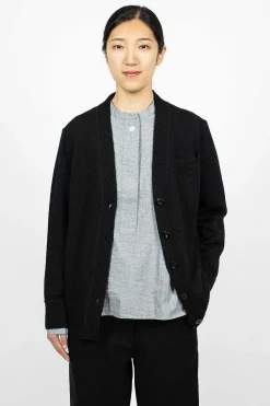 Margaret Howell Welt Pocket Cardigan Black| Knitwear