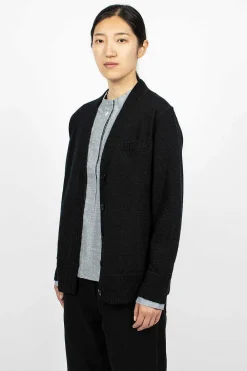 Margaret Howell Welt Pocket Cardigan Black| Knitwear