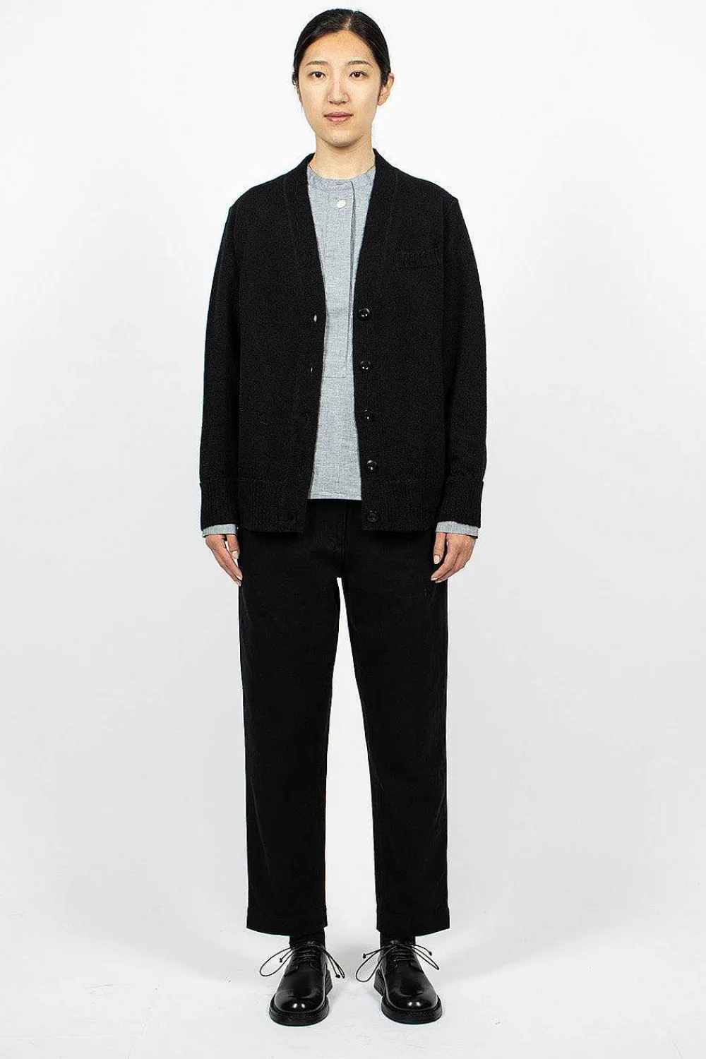 Margaret Howell Welt Pocket Cardigan Black| Outerwear