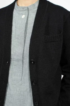 Margaret Howell Welt Pocket Cardigan Black| Outerwear