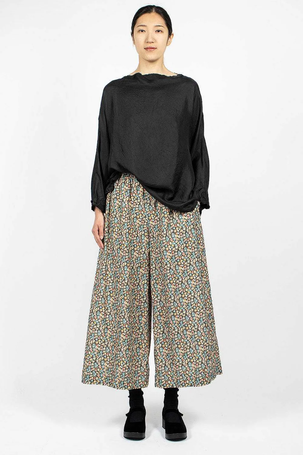 Daniela Gregis Wide Pyjama Trousers Floral Blue/Red/Orange| Trousers