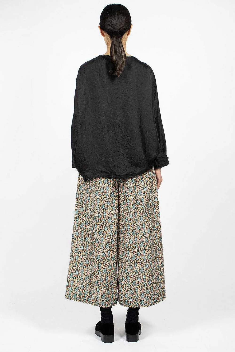 Daniela Gregis Wide Pyjama Trousers Floral Blue/Red/Orange| Trousers
