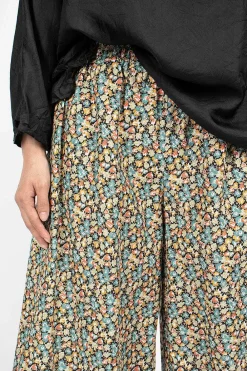 Daniela Gregis Wide Pyjama Trousers Floral Blue/Red/Orange| Trousers