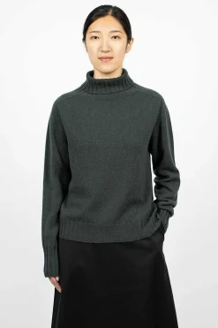 Margaret Howell Wide Rollneck Knit Spruce| Knitwear
