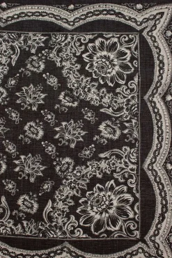 VISVIM Wildflower Scarf Black| Bandanas