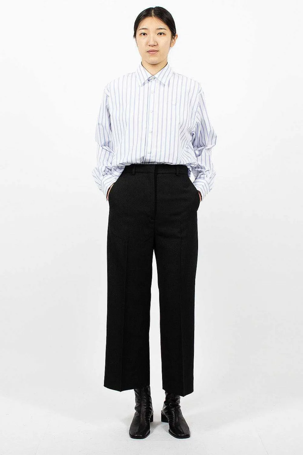 Acne Studios Wool Blend Trousers Black| Trousers