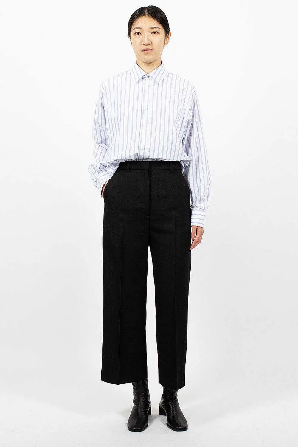 Acne Studios Wool Blend Trousers Black| Trousers