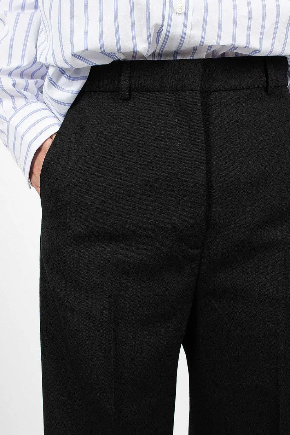 Acne Studios Wool Blend Trousers Black| Trousers