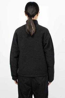 and wander Wool Fleece Pullover Black| Tops