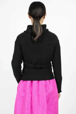 Daniela Gregis Wrap Knit Cardigan Black| Knitwear