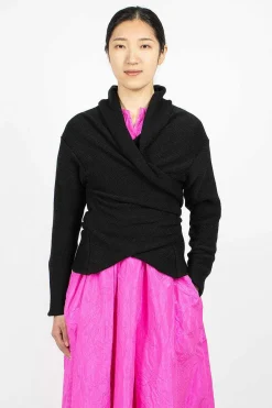 Daniela Gregis Wrap Knit Cardigan Black| Knitwear