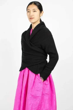 Daniela Gregis Wrap Knit Cardigan Black| Knitwear