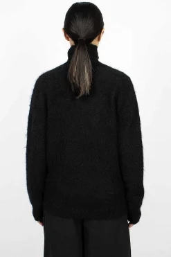 Needles Zipped Mohair Cardigan Black| Knitwear