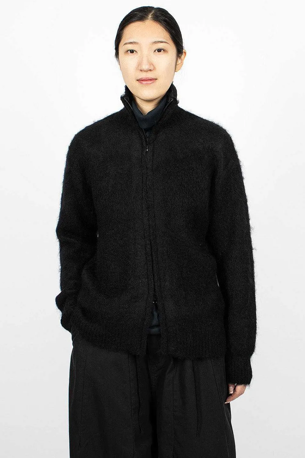 Needles Zipped Mohair Cardigan Black| Outerwear