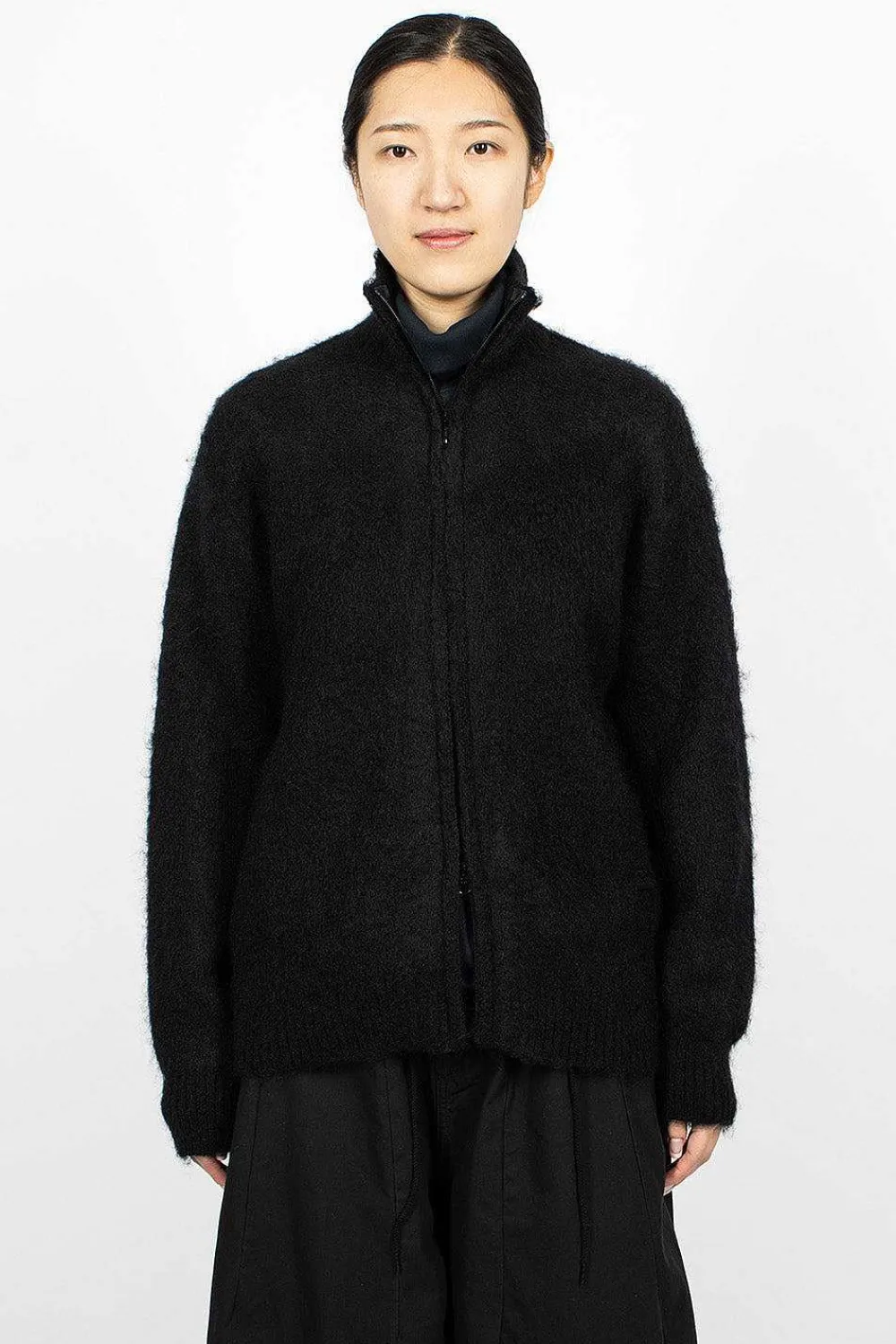 Needles Zipped Mohair Cardigan Black| Outerwear